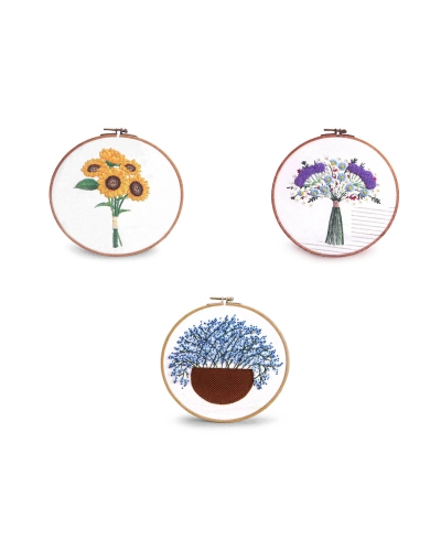 Set cadou pentru broderie cu motiv preimprimat - 1 set | Mimib