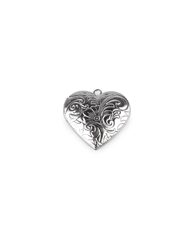 Medalion decorat inimă Ø29 mm, inox - 1 buc. | Mimib
