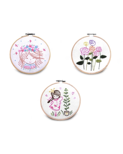 Set cadou de broderie pentru copii cu motiv preimprimat - 1 buc. | Mimib