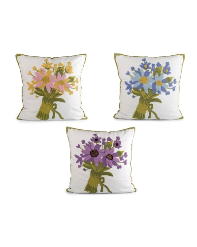 Față de pernă cu flori brodată 45x45 cm - 2 buc. | Mimib