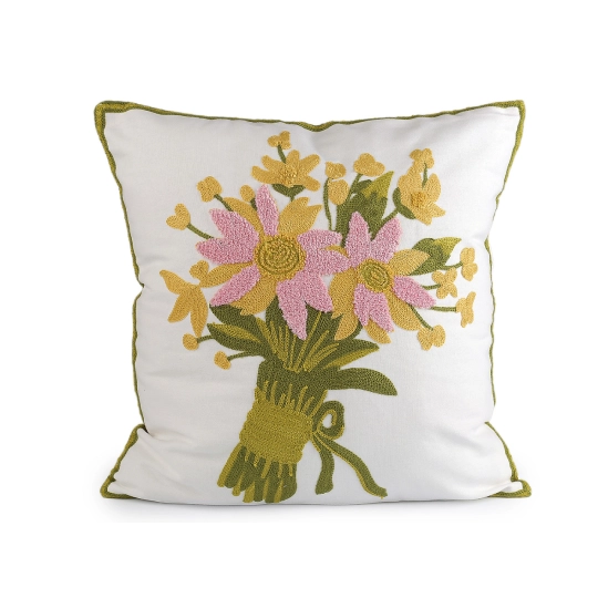 Față de pernă cu flori brodată 45x45 cm - 2 buc. | Mimib