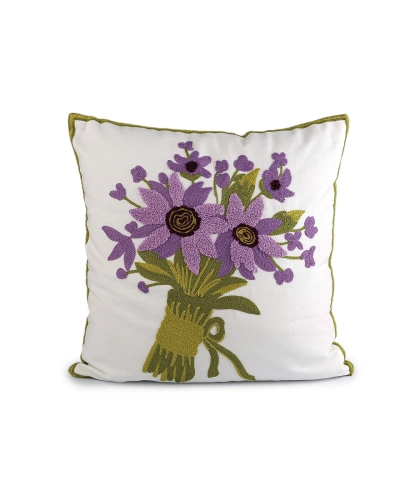 Față de pernă cu flori brodată 45x45 cm - 2 buc. | Mimib