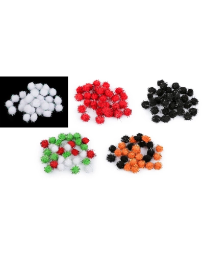 Pompoane cu lurex Ø15 mm - 1 pungă | Mimib