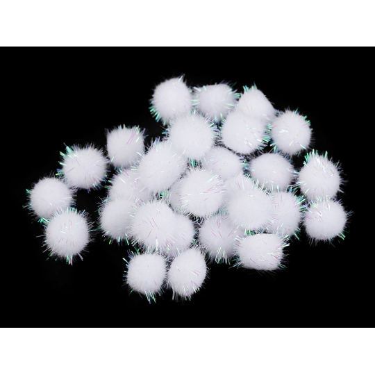 Pompoane cu lurex Ø15 mm - 1 pungă | Mimib