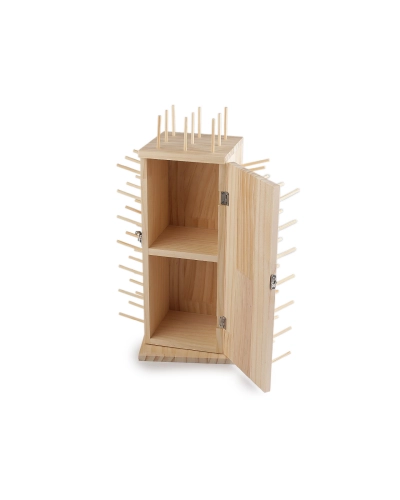 Stand din lemn pentru ațe, rotativ, cu spațiu de depozitare, înălțime 44 cm - 1 buc. | Mimib