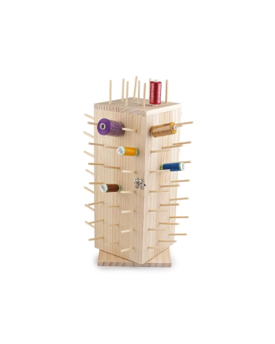 Stand din lemn pentru ațe, rotativ, cu spațiu de depozitare, înălțime 44 cm - 1 buc. | Mimib