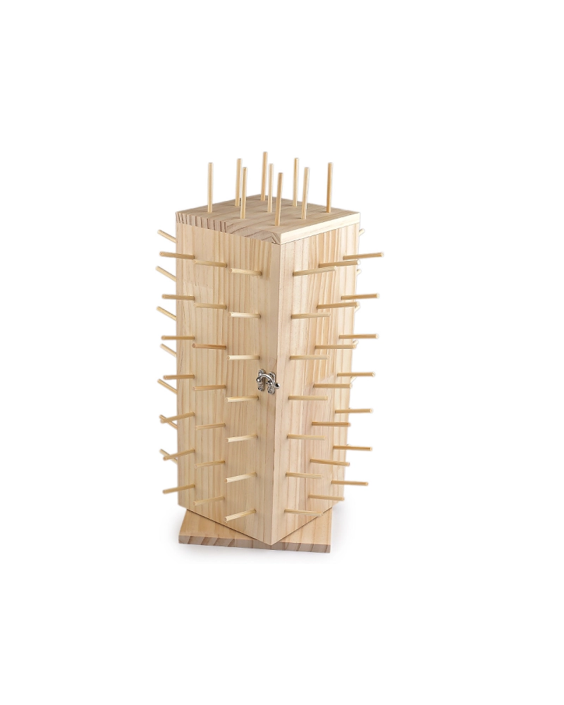 Stand din lemn pentru ațe, rotativ, cu spațiu de depozitare, înălțime 44 cm - 1 buc. | Mimib