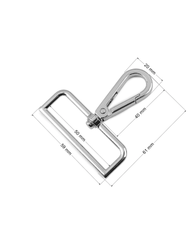 Carabină metalică pivotantă, gaură de 50 mm - 1 buc. | Mimib