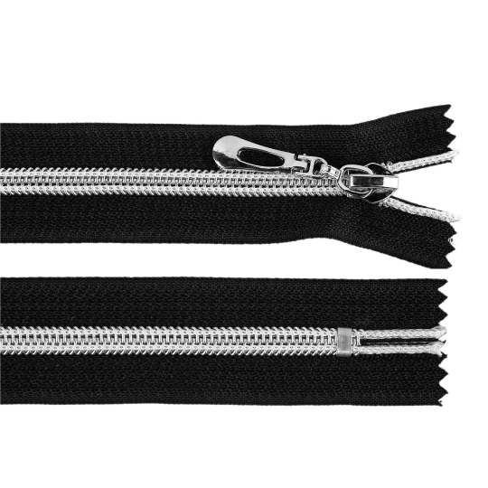 Fermoar spiralat No 7 lungime 18 cm cu dinți argintii - 1 buc. | Mimib