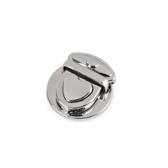 Închizătoare pentru geantă de mână 30x32 mm, formă de inimă - 1 set | Mimib
