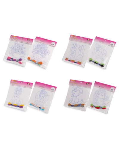 Broderie pentru copii cu motiv preimprimat 2 buc. - 1 pungă | Mimib