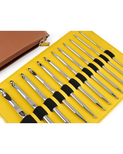 Set de croșete tunisiene metalice în cutie - 1 set | Mimib