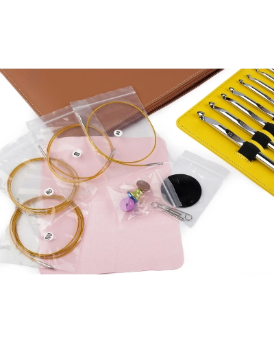 Set de croșete tunisiene metalice în cutie - 1 set | Mimib