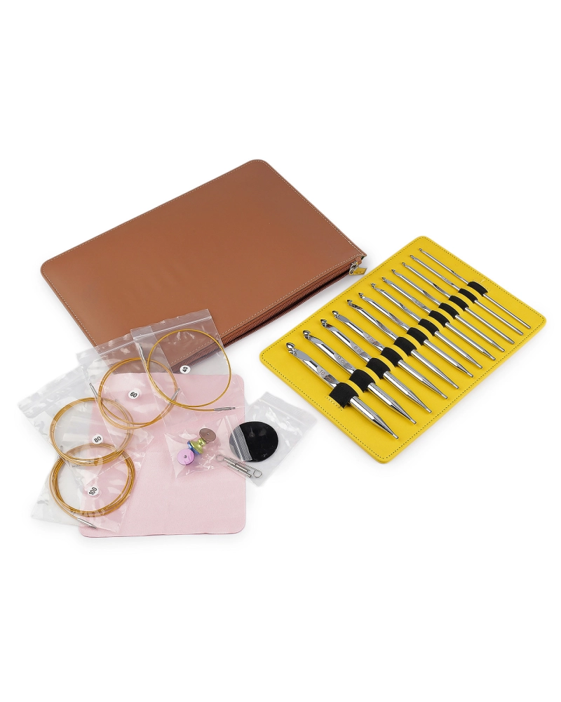 Set de croșete tunisiene metalice în cutie - 1 set | Mimib