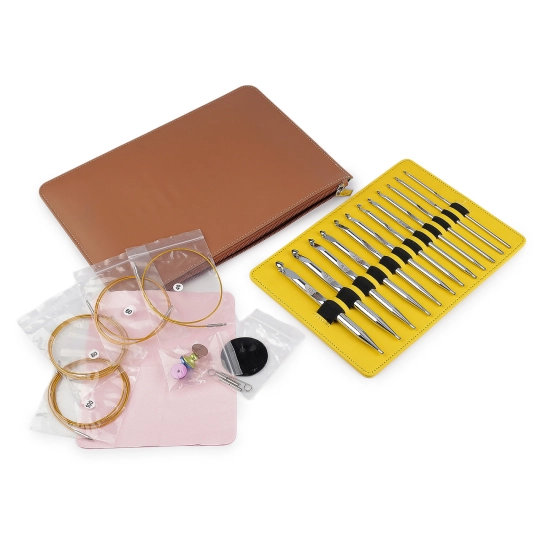 Set de croșete tunisiene metalice în cutie - 1 set | Mimib