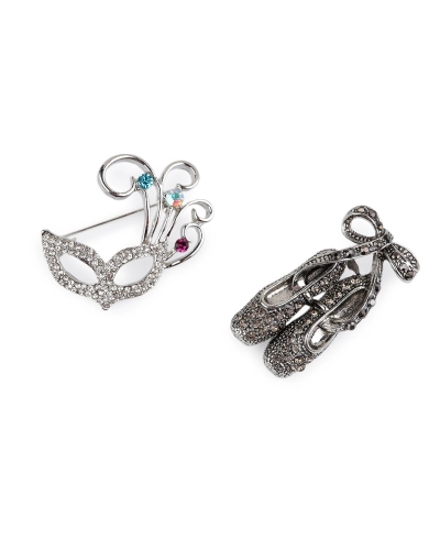 Broșă mască cu strasuri, pantofi de balet - 1 buc. | Mimib