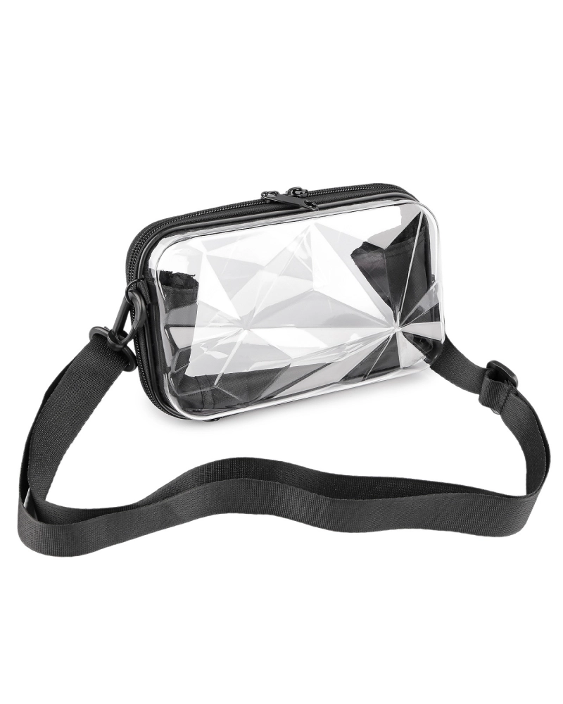 Transparentná škrupinová kabelka / puzdro crossbody 18x11 cm - 1 ks | Mimib