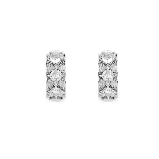 Náušnice z nerezovej ocele s brúsenými kamienkami - 1 pár | Mimib