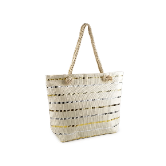 Letná taška metalické pruhy 52x38 cm - 1 ks | Mimib