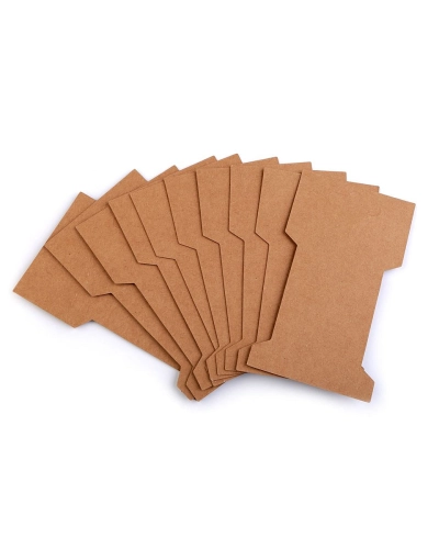 Papierová karta natural 6,6x11,5 cm s výrezom - 100 ks | Mimib