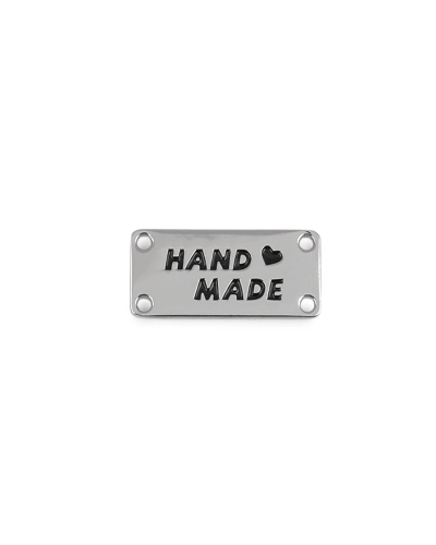 Kovový štítok na našitie Handmade - 1 ks | Mimib