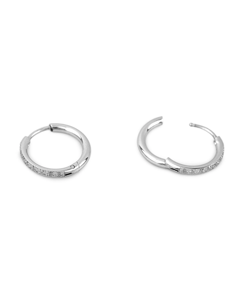Náušnice z nerezovej ocele s brúsenými kamienkami - 1 pár | Mimib