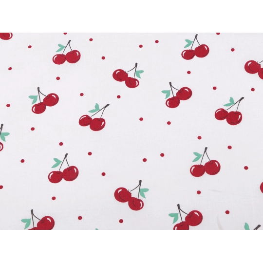 Bavlnená látka / plátno čerešne - 1 m | Mimib