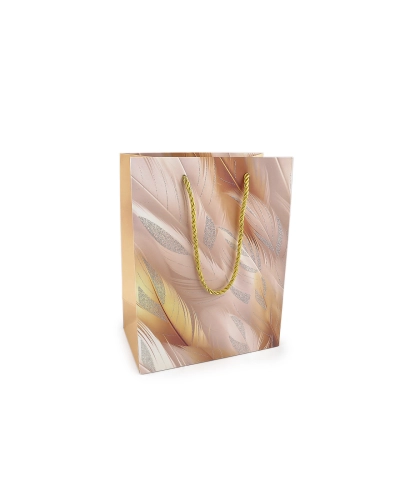 Darčeková taška perie s glitrami 18x23 cm - 1 ks | Mimib