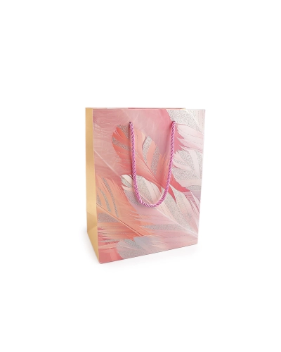 Darčeková taška perie s glitrami 18x23 cm - 1 ks | Mimib