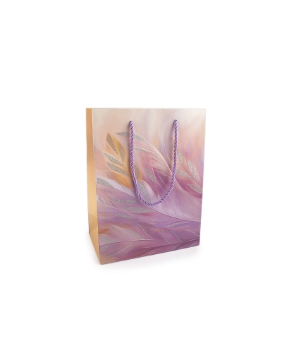 Darčeková taška perie s glitrami 18x23 cm - 1 ks | Mimib