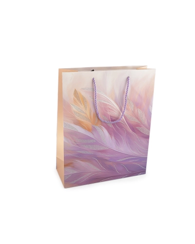 Darčeková taška perie s glitrami 26x32 cm - 1 ks | Mimib