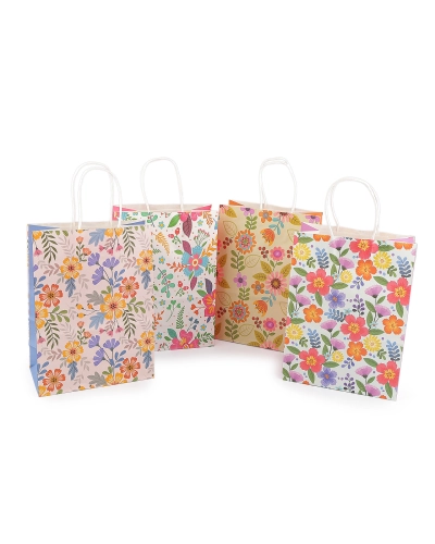 Darčeková taška kvety 18,5x25,5 cm - 12 ks | Mimib