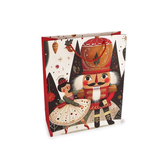 Vianočná darčeková taška luskáčik 26x32 cm - 1 ks | Mimib
