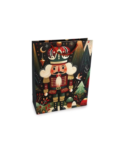 Vianočná darčeková taška luskáčik 26x32 cm - 1 ks | Mimib