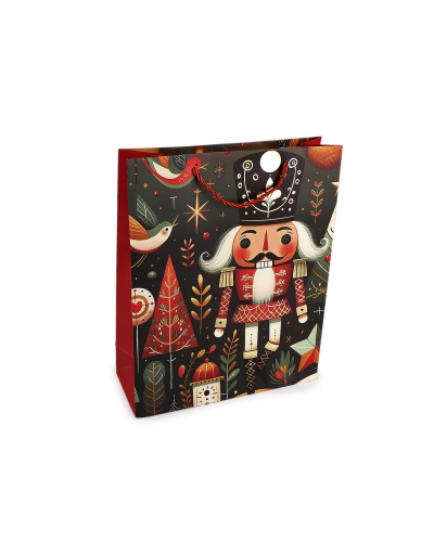 Vianočná darčeková taška luskáčik 26x32 cm - 1 ks | Mimib