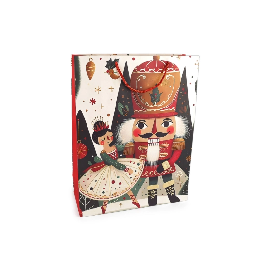 Vianočná darčeková taška luskáčik 31x40 cm - 1 ks | Mimib