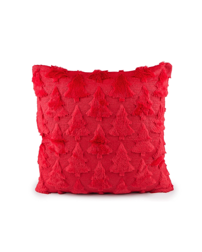 Vianočná obliečka na vankúš plyšová so stromčekmi 45x45 cm - 1 ks | Mimib