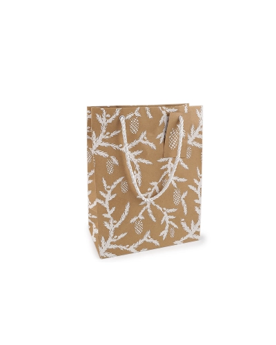 Vianočná darčeková taška natural 18x23 cm - 1 ks | Mimib