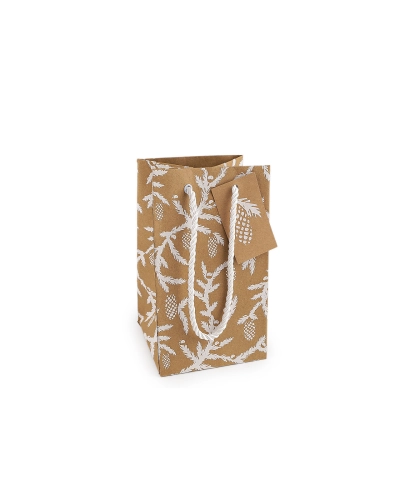 Vianočná darčeková taška natural 10,5x18 cm - 1 ks | Mimib