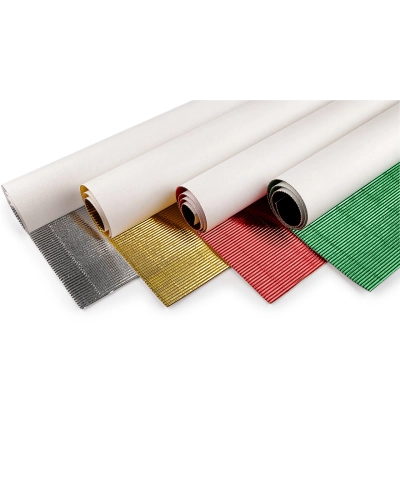 Metalický vlnitý papier / lepenka na tvorenie 70x50 cm - 1 ks | Mimib