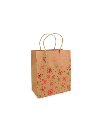 Vianočná darčeková taška natural 18x21 cm - 1 ks | Mimib