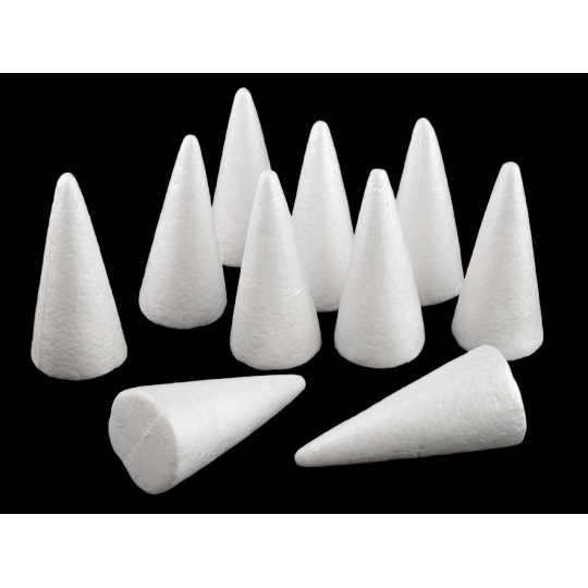 Kužeľ 5x11 cm polystyrén na výrobu anjelov a stromčekov - 10 ks | Mimib