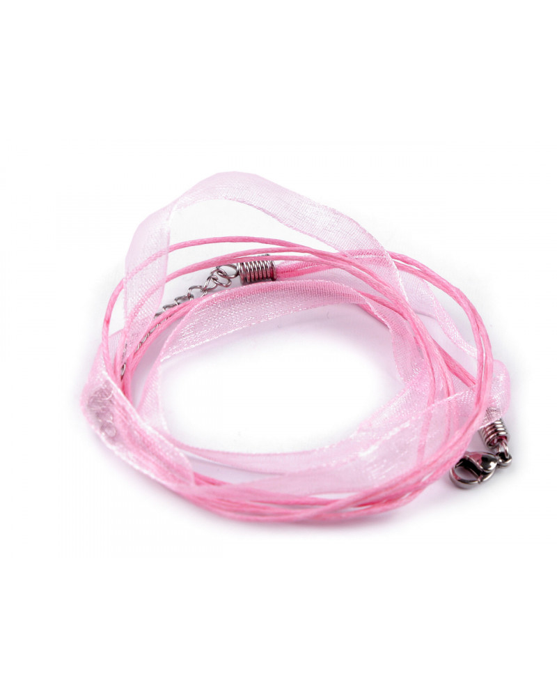 Bază colier organza și șnur cerat, 43 cm | Mimib