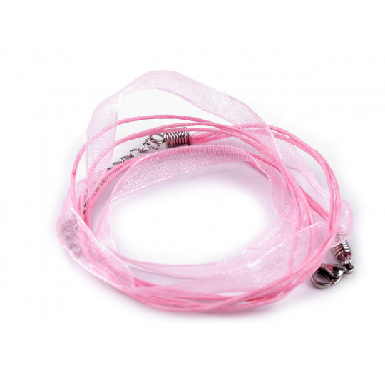 Bază colier organza și șnur cerat, 43 cm | Mimib