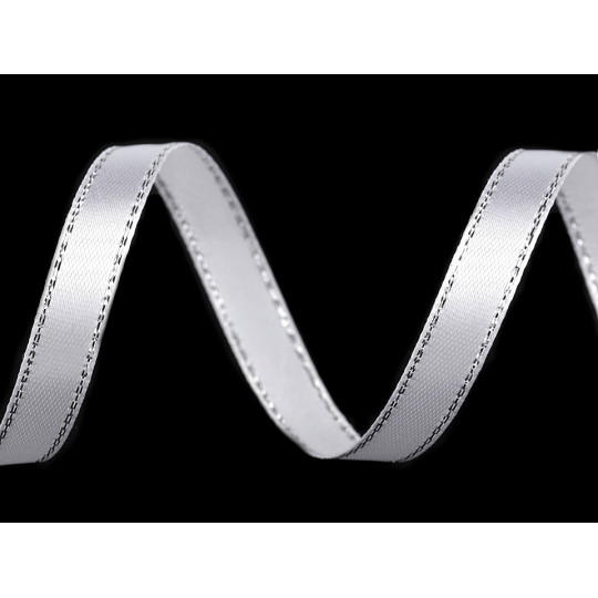 Panglică satinată cu lurex, lățime 10 mm | Mimib