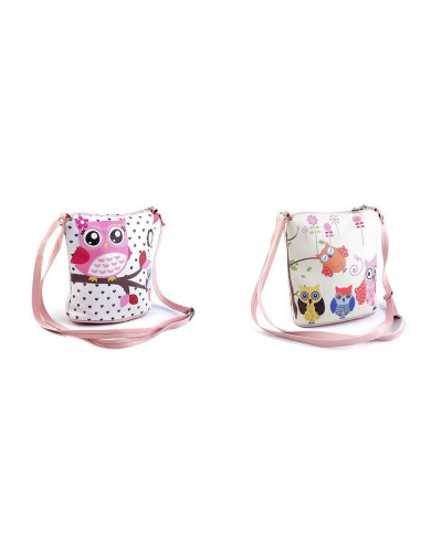 Gentuță crossbody fetițe, imprimeu bufnițe, 17x17 cm | Mimib