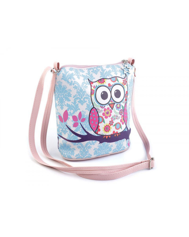 Gentuță crossbody fetițe, imprimeu bufnițe, 17x17 cm | Mimib