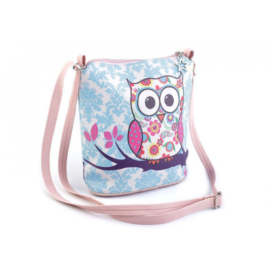 Gentuță crossbody fetițe, imprimeu bufnițe, 17x17 cm | Mimib