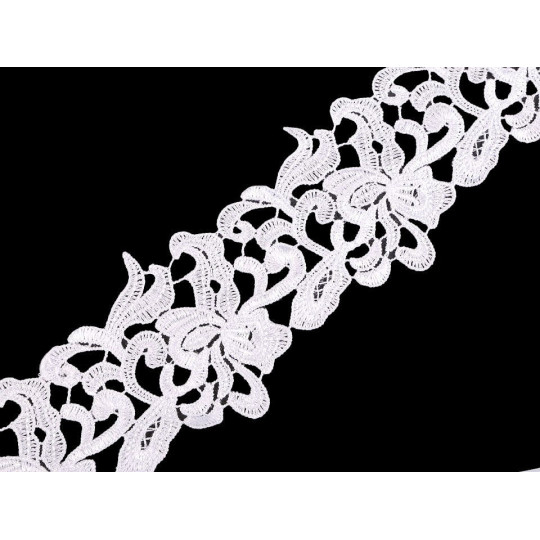 Dantelă brodată, lățime 70 - 75 mm | Mimib