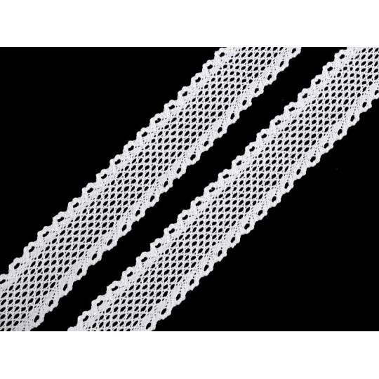 Dantelă bumbac croşetată, lățime 34 mm | Mimib